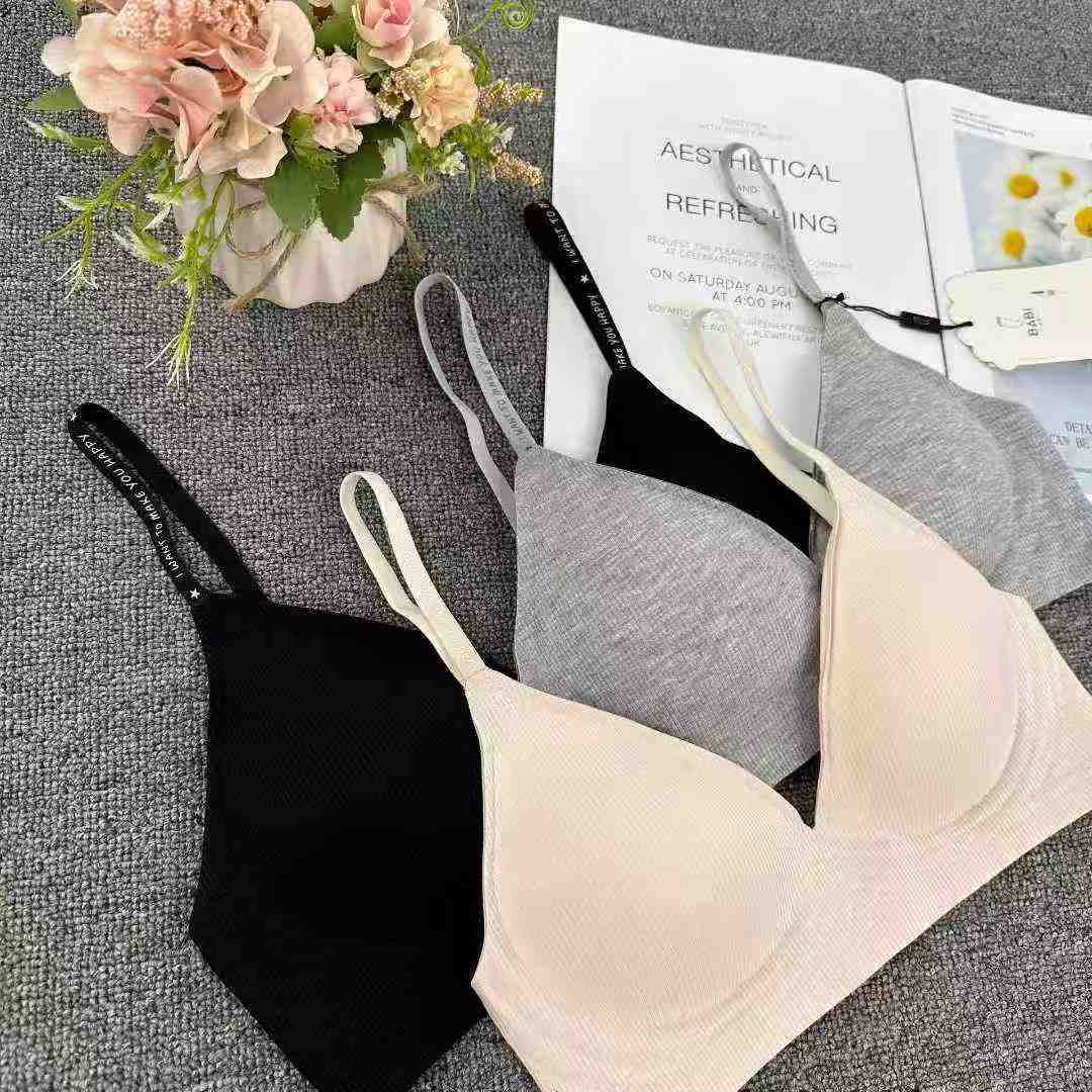 1088 # inventario ropa interior cómoda para mujeres pechos pequeños pechos planos para evitar caída sin marcas de anillo de acero sexy puro deseo de sujetador