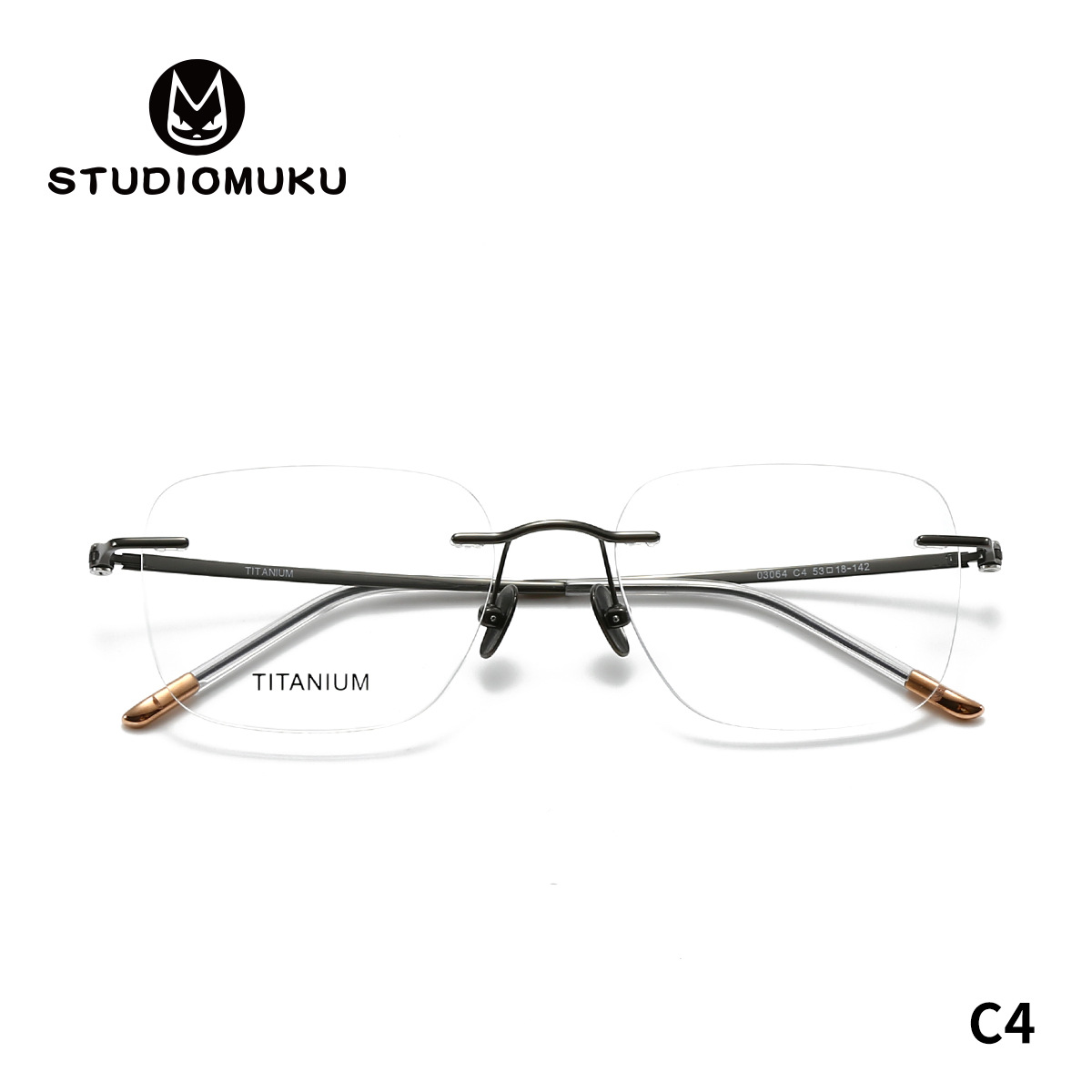 STUDIOMUKU gafas de madera cool marco de gafas de miopía cuadrada sin marco simple con marco de gafas de negocios para hombres y mujeres