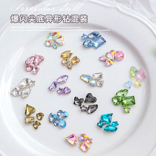 translucent mixed nail decoration for nails