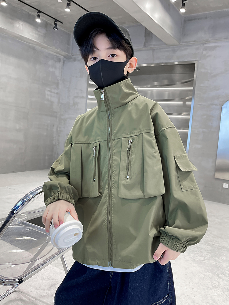 (2개) 남자들의 봄 코트 2024 새로운 인터넷 연예인 프라이드 스트리트 스타일라인 최고의 어린이 봄과 가을 멋진 멋진 자켓 트렌디