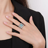 Jewelry, advanced zirconium, ring with stone, European style, on index finger, micro incrustation