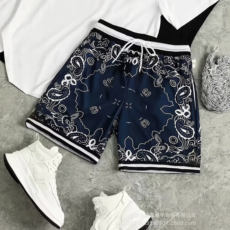 Paisley Pattern 3D Printed Men's Casual Shorts American Street Style Mesh Sports Shorts Popular on Independent Platforms Paisley Pattern 3D Printed Men's Casual Shorts American Street Style Mesh Sports Shorts Popular on Independent Platforms