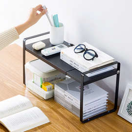 简易书架置物架办公室桌面打印机架子伸缩多层宿舍书桌整理收聂涅