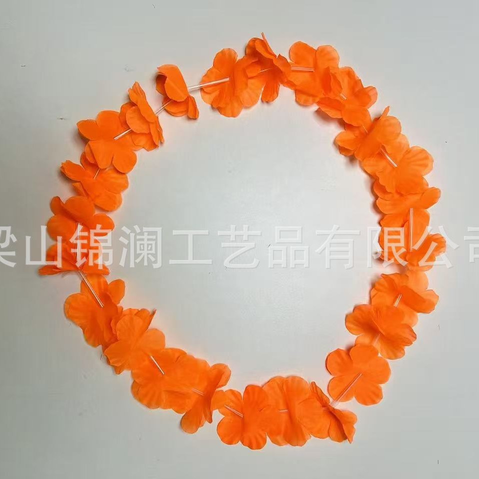 Hawai 24 pares de guirnaldas de flores colgantes de colores pétalos de flor simulados ropa de anillo de cuello de poliéster fiesta
