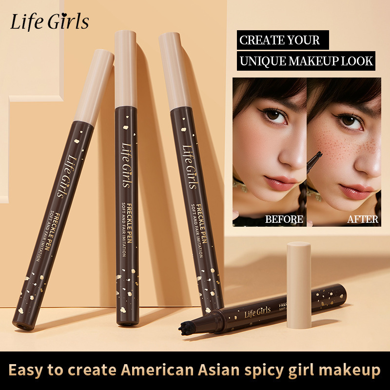 Life Girls suave imitación de pecas lápiz de color mixto de la sensación de belleza transfronteriza natural de punto de maquillaje lápiz de pecas