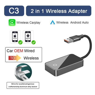 2-in-1 Wireless Carplay/Android Auto Simsiz CarPlay və Android Auto - c3-wireless-cpaa-usb-interface