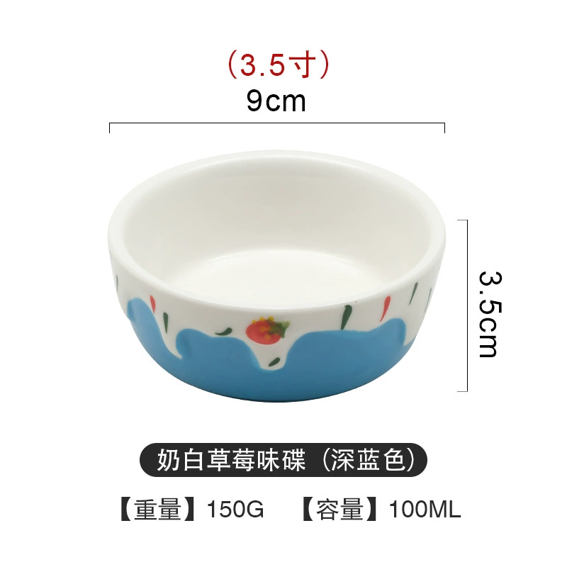 Ceramic tableware set, handmade strawberry design, 3-piece home dining kit