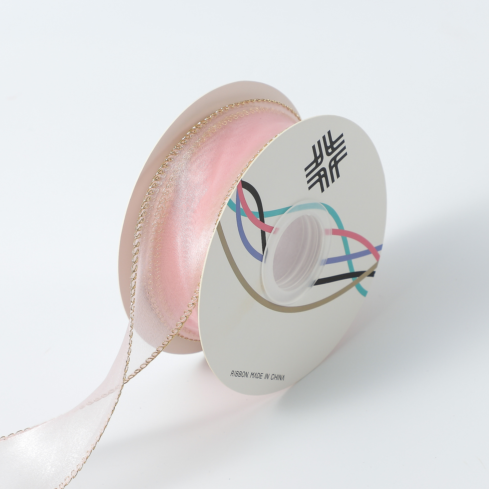 Venta al por mayor 4cm cinta borde dorado fishtail hilo flor cinta arco cinta decoración DIY tocado pastel de embalaje