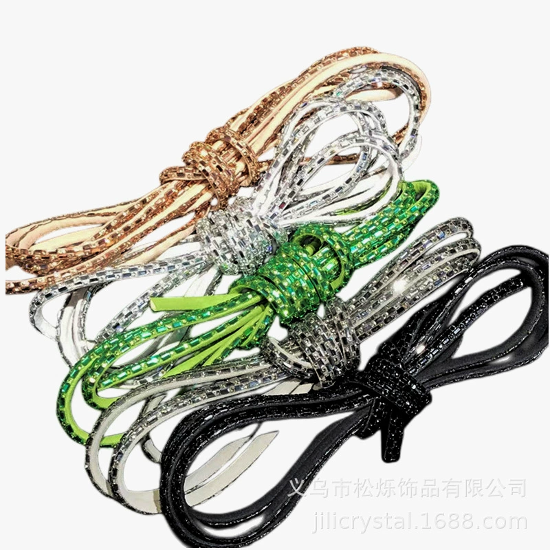 Дiamond pumping with cotton core rope 2.5x5 glass crystal drill strip stereo half-face shoe ornament accessories rhinestone strip