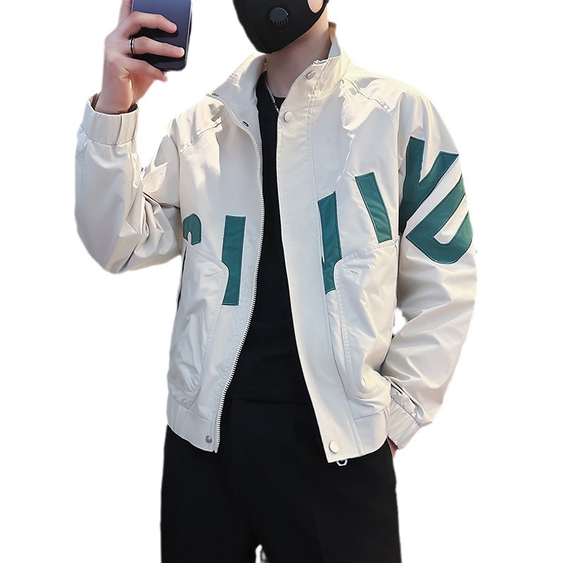 Chaqueta de cuello alto de otoño de tamaño pequeño de la marca de moda, chaqueta de hombre, chaqueta delgada de tamaño XS, chaqueta corta de estudiante