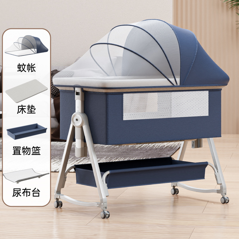 Genuine blue mosquito net, mattress, diaper table