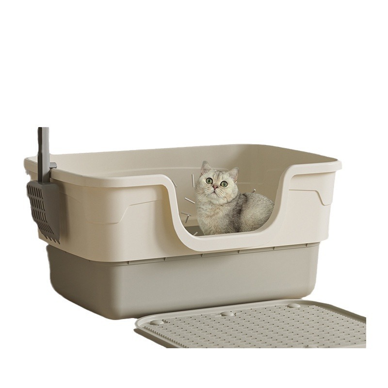 Big Mac caja de arena para gatos inodoro para gatos semicerrados de gran tamaño con tabla de arena con fugas, venta directa de fábrica de pala de arena para gatos de gran tamaño