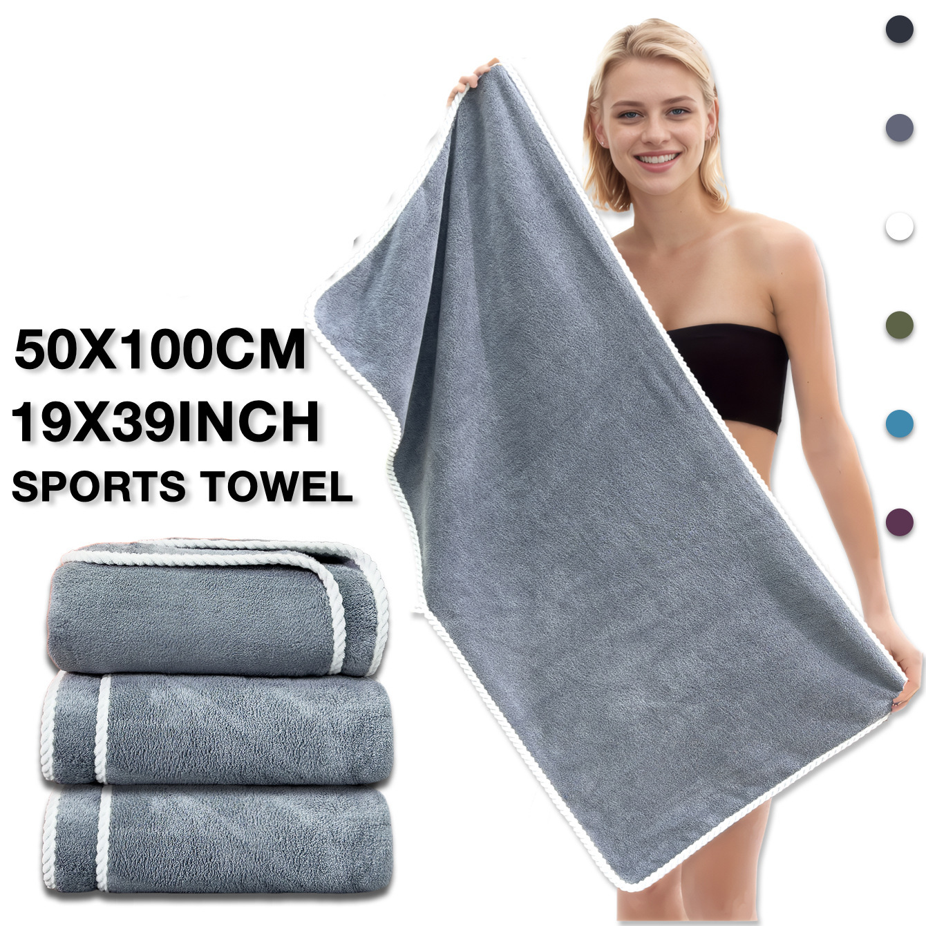 Serviette de visage en polaire corail douce serviette de bain_voghion.com