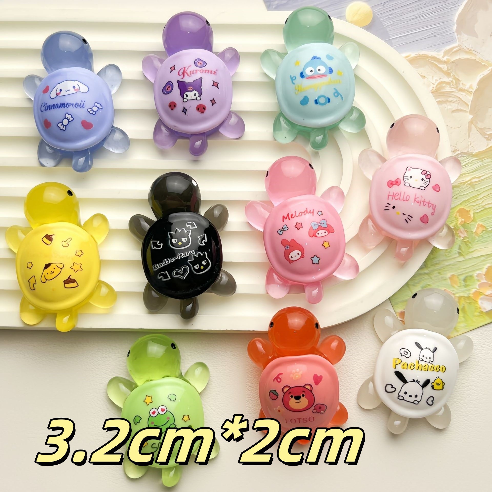 3.2cm 야광 3개 유러피언 흑백 모델