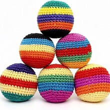 手工钩织沙包 亚马逊跨境钩织 footbag 脚沙包球 儿童丢沙包玩具