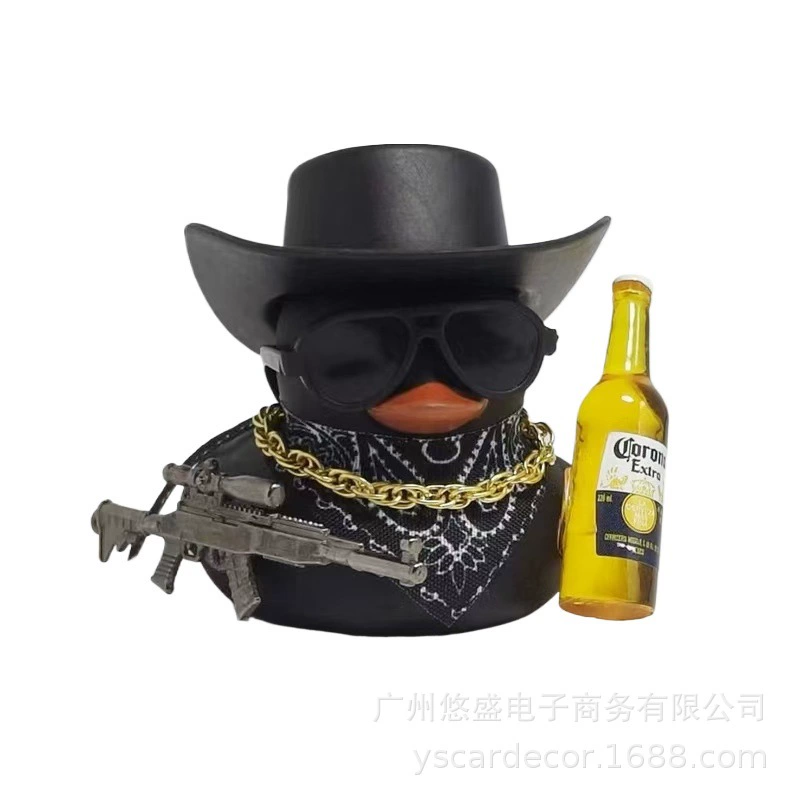 Прохладный джинсовый шарф из слюны Маленькая желтая утка декоративная украшение солнцезащитные очки золотая цепочка пистолет автомобильная украшение трансграничная эксклюзив