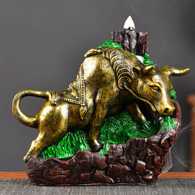 2021新款牛氣沖天倒流香爐擺件家居飾品批發