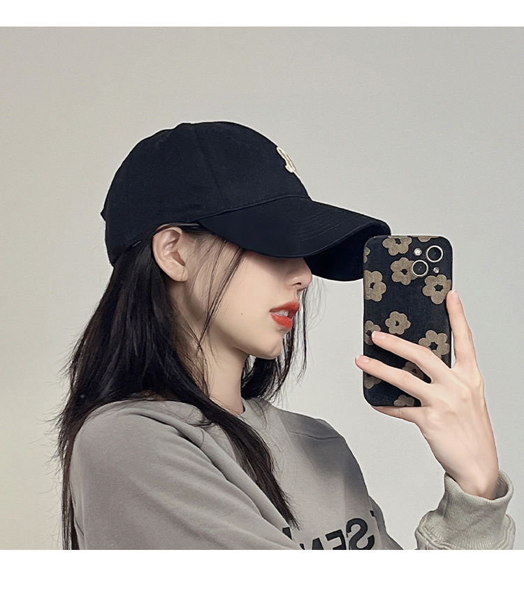Women's Duck Tongue Cap Spring Autumn Baseball Cap Stiff Top Large Head Circumference Wide Brim Deep Crown R Face-Slimming 2023 Summer New Style
