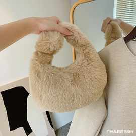 小众设计洋气毛绒绒包包女包2023流行新款时尚手提毛茸包手拎小包