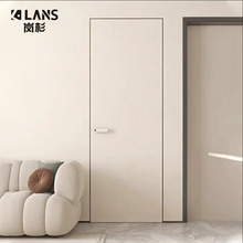 极简窄边铝木室内门卧室木门隐形门无框门通顶铝蜂窝背景墙涂料门