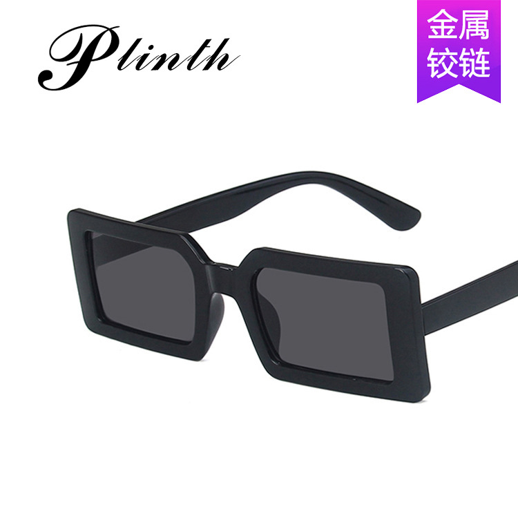 Cross-border supply of fluorescent green square sunglasses ladies 2020 New Fashion Street show sunglasses