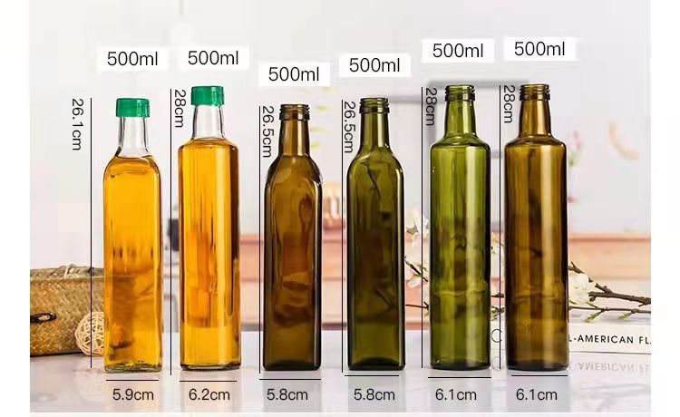 批发透明玻璃方形油瓶山茶油芝麻油瓶方形橄榄油瓶酱油醋分装油壶