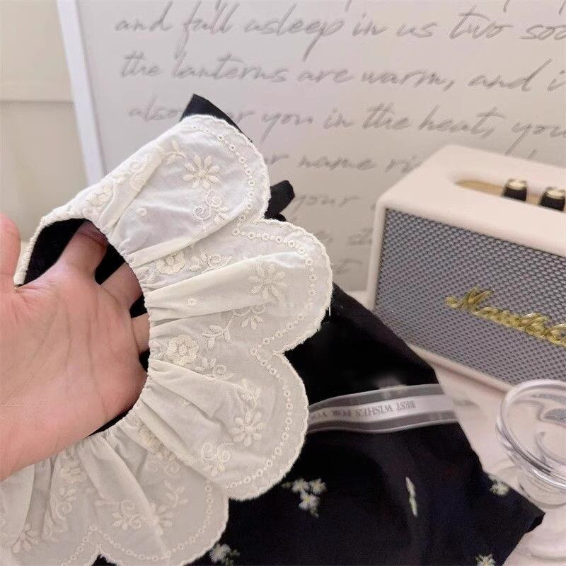 Xianning siete ropa para niños coreanos verano nuevo estilo bordado cuello de hoja de loto vestido floral negro falda chaleco sin mangas para niñas