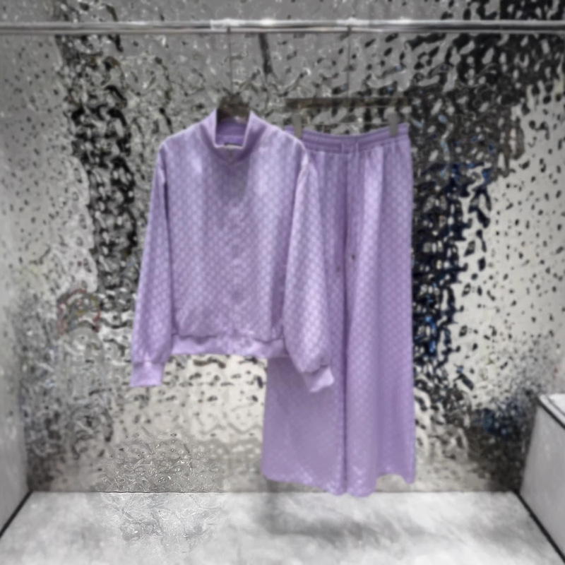 Nanyou Double g Suit Set: Stylish Purple Blazer and Wide-Leg Pants Two-Piece Set Nanyou Double g Suit Set: Stylish Purple Blazer and Wide-Leg Pants Two-Piece Set