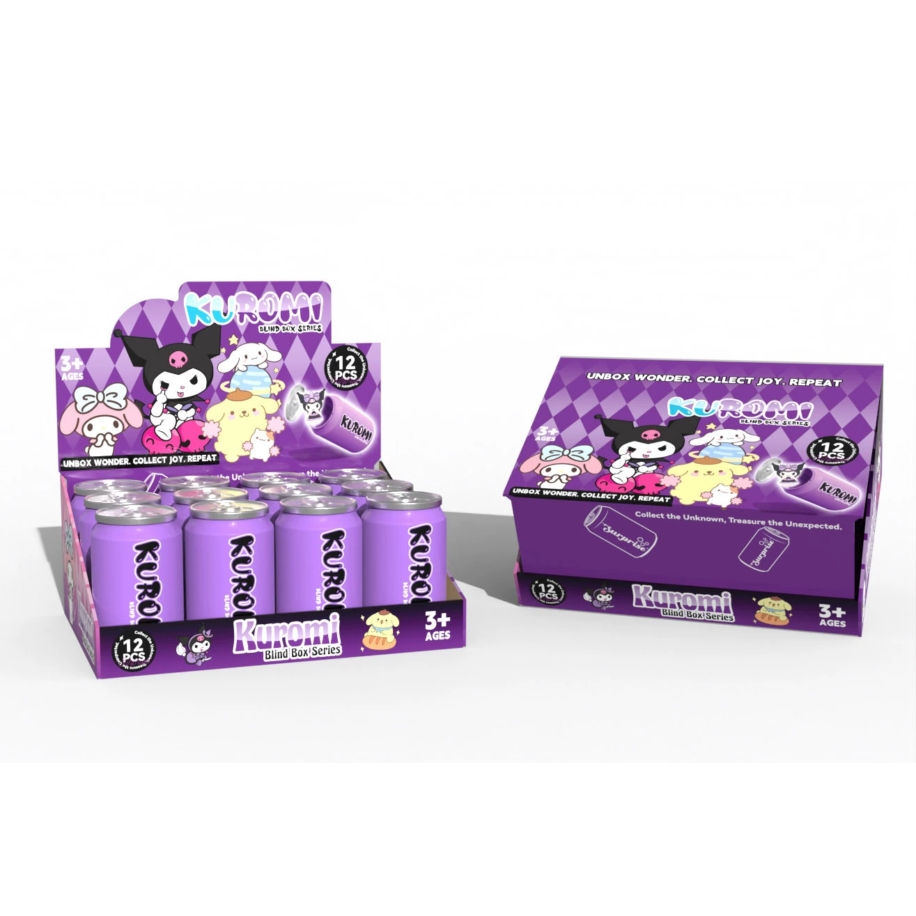 Keychain blind-box can (K-POP) collectible, pull-tab soda can design, random 1PC or 12PC display