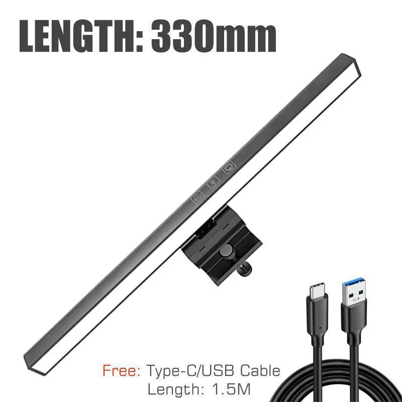 Eye-Care LED Desk Lamp for Monitors, 50cm Adjustable Screen Light for Computer and PC