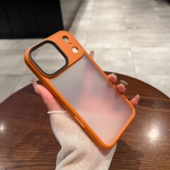 适用iPhone17ProMax手机壳磨砂橙色magsafe磁吸苹果17肤感保护套