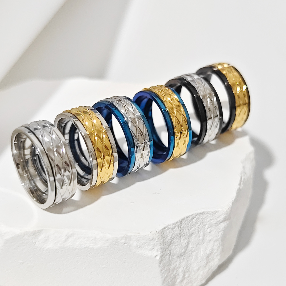 1 Piece Quantity Simple Style Classic Style Geometric Titanium Steel Unisex Rings Men Signet Rings