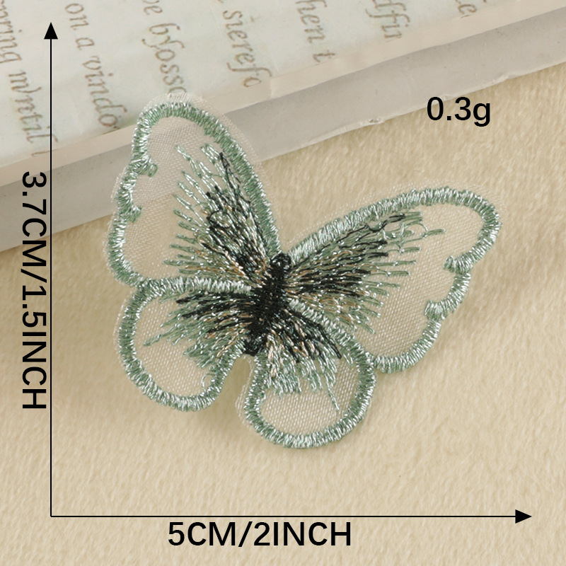 Emblemas bordadas de computadora mariposa transparente accesorios accesorios de ropa accesorios sellas hechas a mano DIY bordado pegatinas de tela