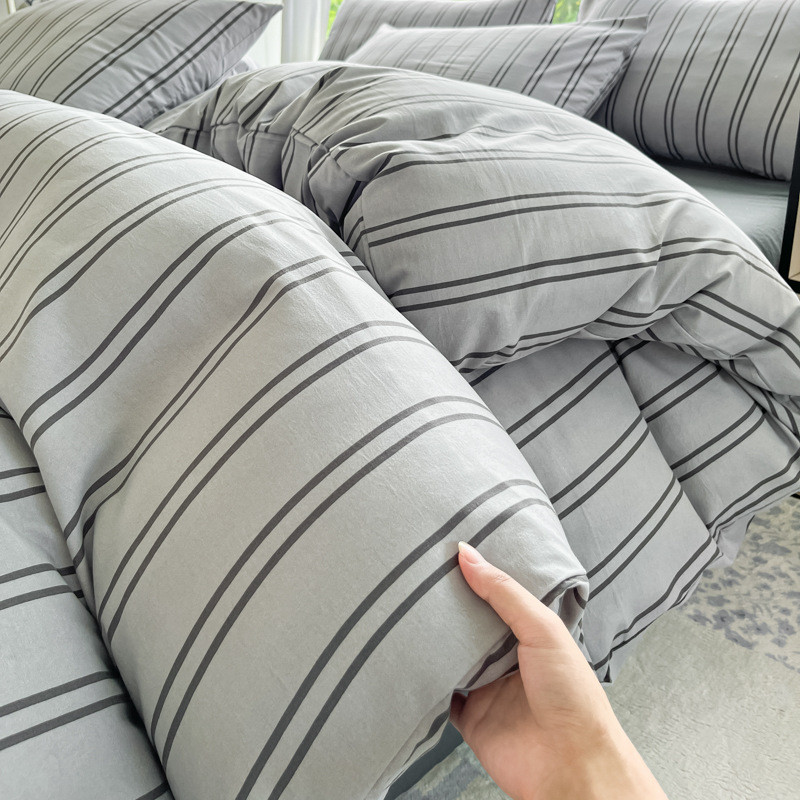 Classe A algodón puro sin impresión de aire cuatro piezas de ropa de cama de algodón lavable, cama de cama de algodón dormitorio de estudiantes de tres piezas