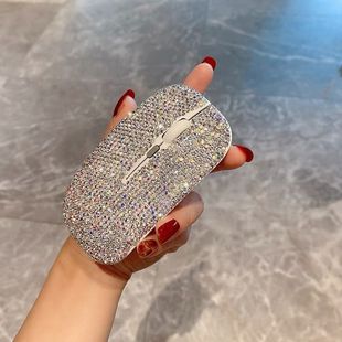 Popular Diamond-Encrusted Wireless Mouse, Rechargeable Smart Button, Universal Personalized Mouse for Laptops, Cross-Border