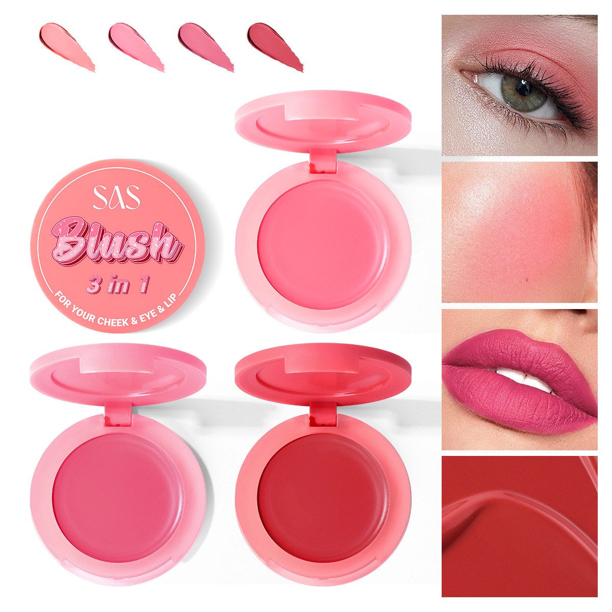 USHAS European and American Cross-border spot rubor en polvo ligero, delicado y duradero, impermeable, mejora la tez natural SAC002