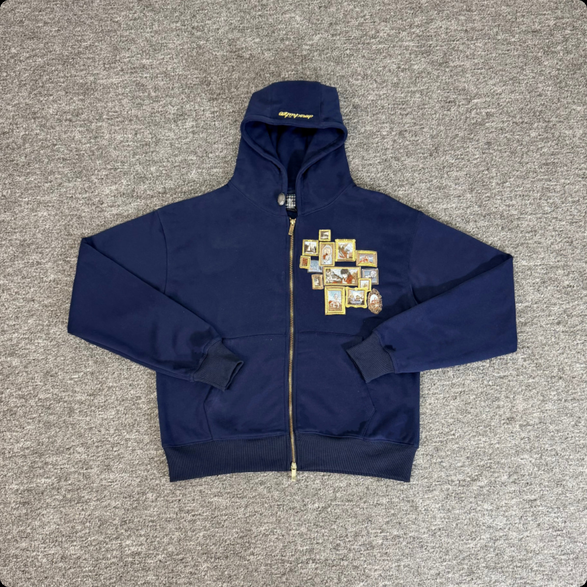 derschutze Hoodie Gallery Embroidery Navy