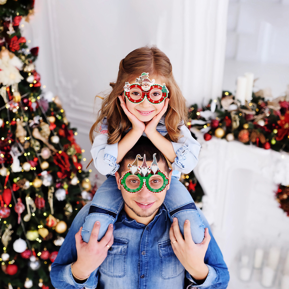 Christmas Cartoon Style Cute Santa Claus Glasses Nonwoven Party Festival Photography Props display picture 2