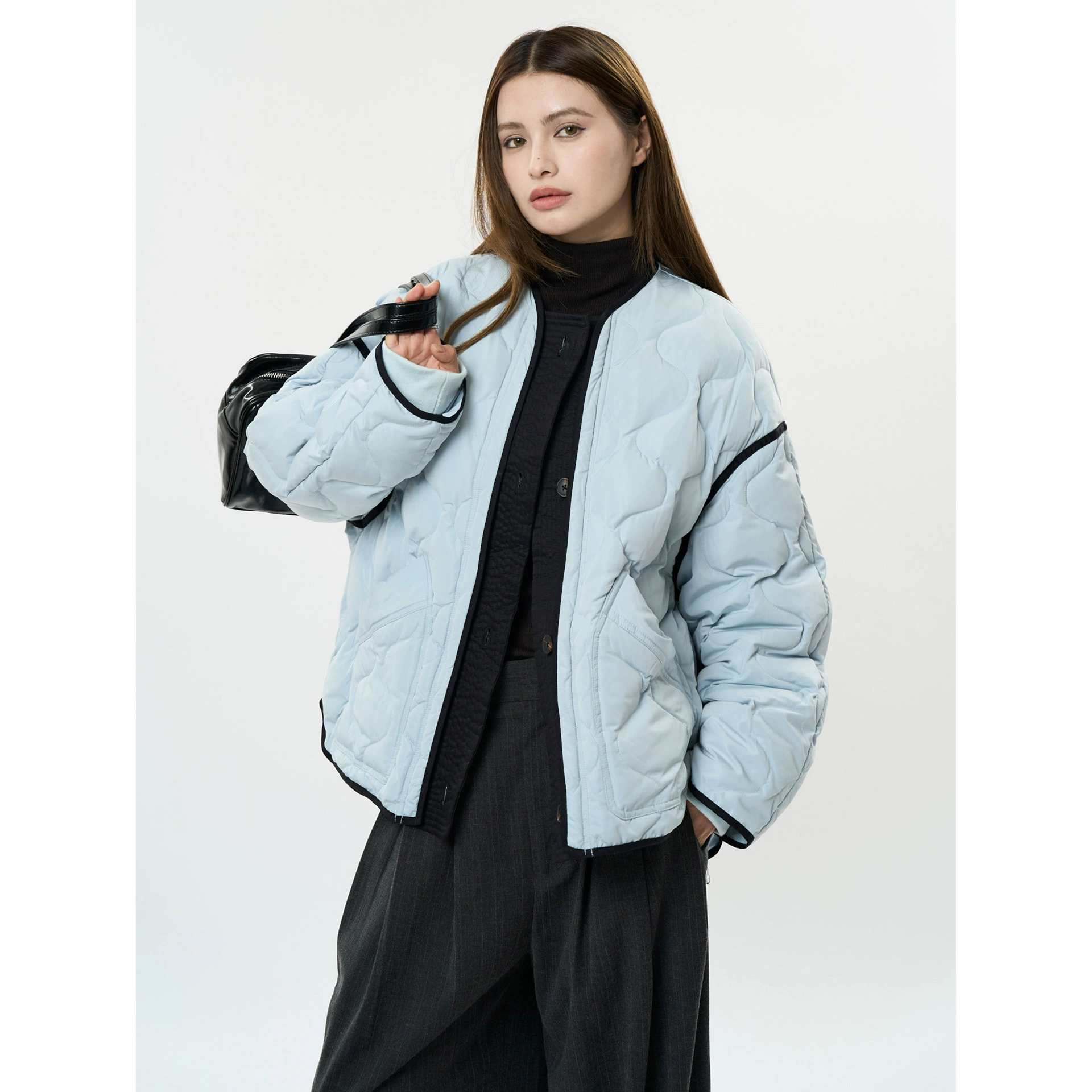 Новый зимний корейский стиль, модный пуховик OVERSIZE контрастного цвета, теплая и удобная куртка из утиного пуха 90 для женщин