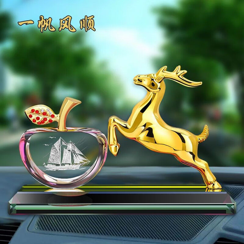 Car ornaments, safe journey deer, new car interior accessories, car perfume, dashboard ornaments, car decoration items
