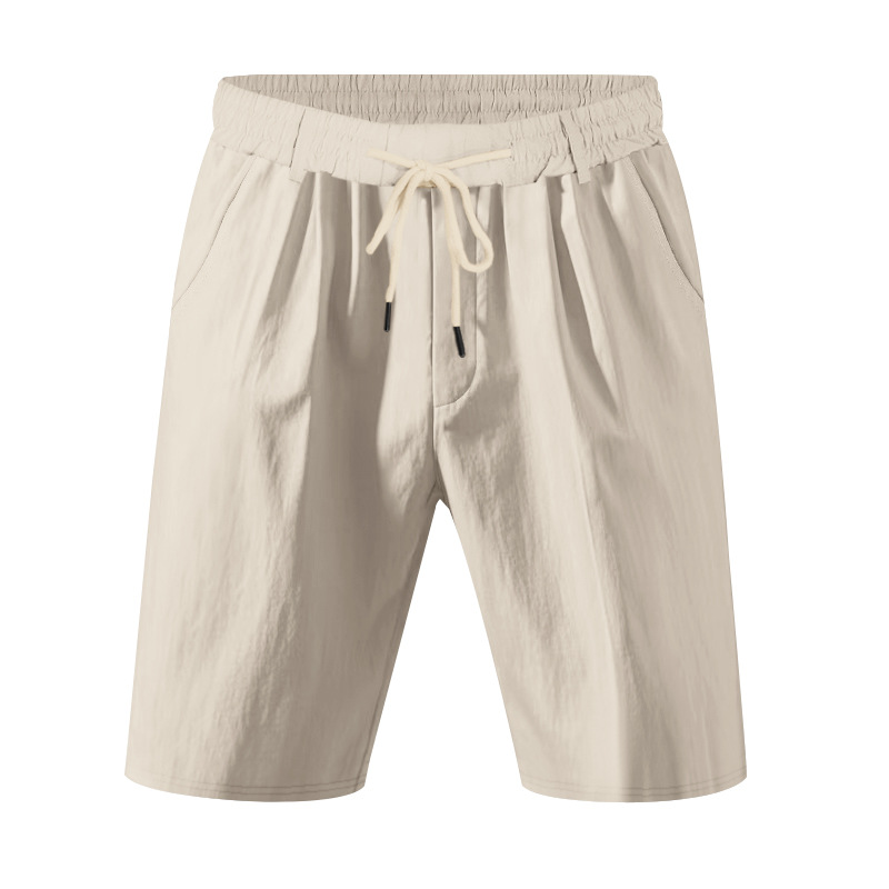 Estación independiente transfronteriza americana relajada casual hombre lino transpirable de verano arena transpirable secado rápido pantalones cortos transpirables para hombre