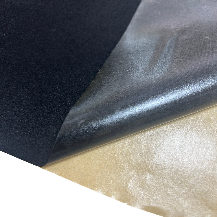 現物の水刺底の黒い短い毛の植毛の布の背のゴムの絨毛の布の再生可能な植毛の布のアクセサリーの贈り物の箱の自己粘着の絨毛の布