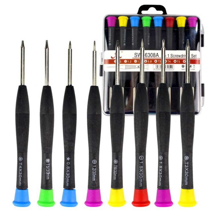 8合1手机眼镜玩具拆机螺丝批套装 迷你小螺丝刀 SW6308