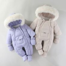 跨境秋冬婴儿连体衣新生儿衣服宝宝哈衣棉服加厚保暖衣外出服爬服