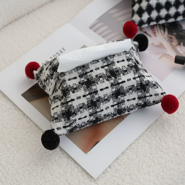 Houndstooth (red and black fur balls)