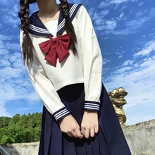 邦黛芬正统JK制服基础款水手服关西襟绀色白三本白二本中间服套装