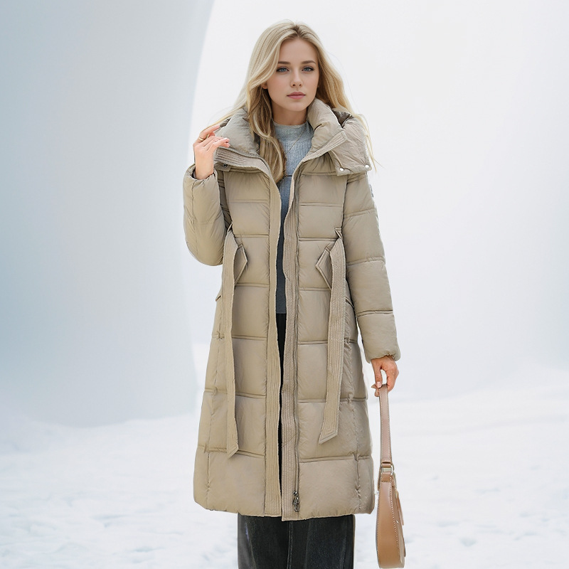 Women's Winter Coat Thickened Warm Cotton Jacket With Waist Detail_voghion.com