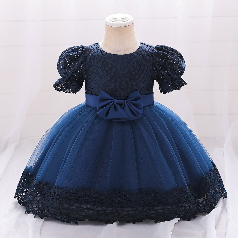 AliExpress girls gown navy blue one-year...