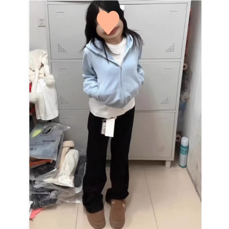 即墨卫衣灰色短款外套女2025春秋新款女装修身连帽上衣收腰开衫|undefined