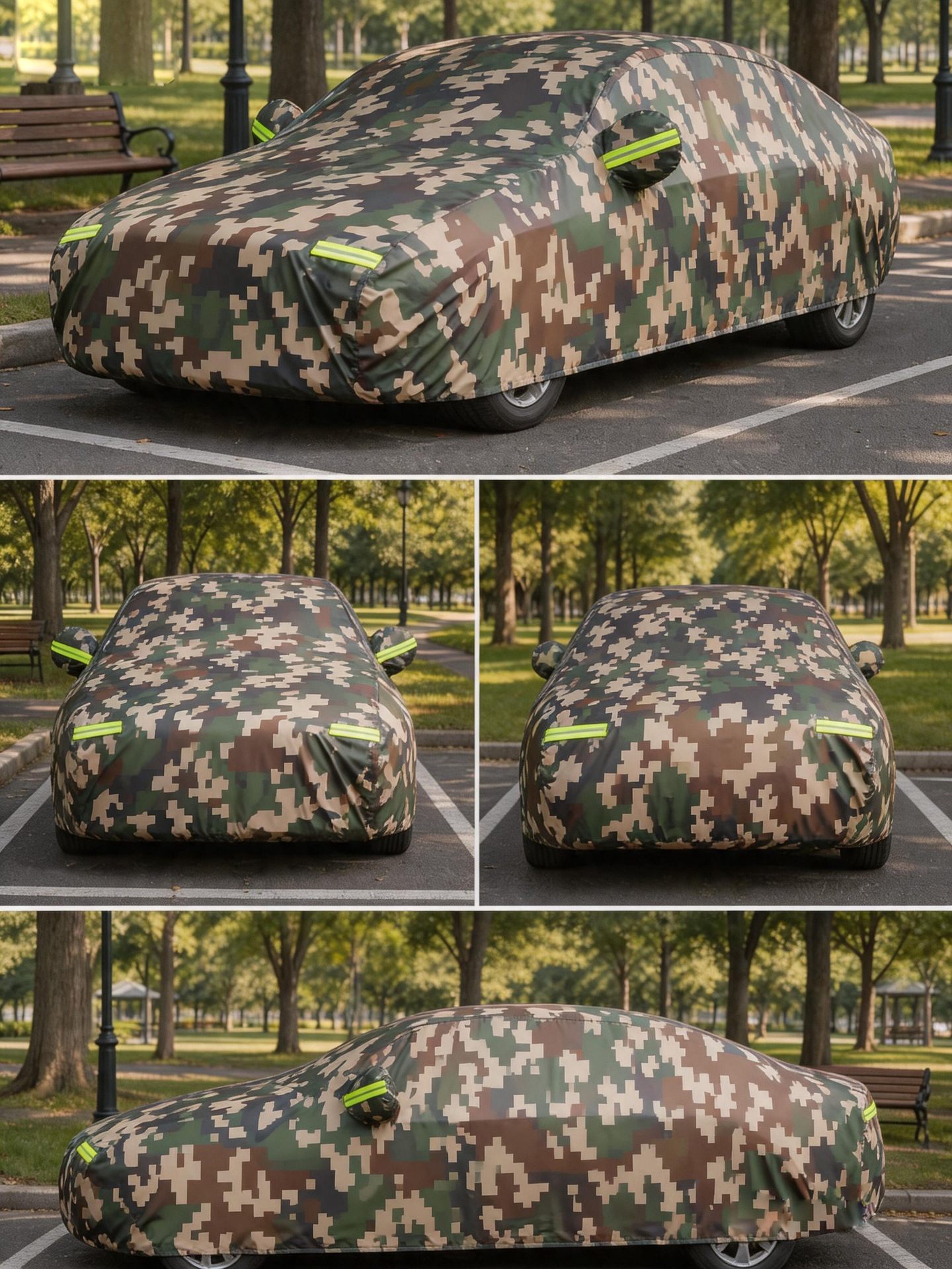Oxford Cloth 210D Car Cover, Thickened Sunshade, Sun Protection, Heat Insulation, All-Season Rainproof Cover, Full Car Cover